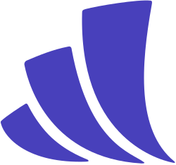 Robo-Advisors vs. 8FIGURES Abstract three curved blue shapes ascending in size from left to right.